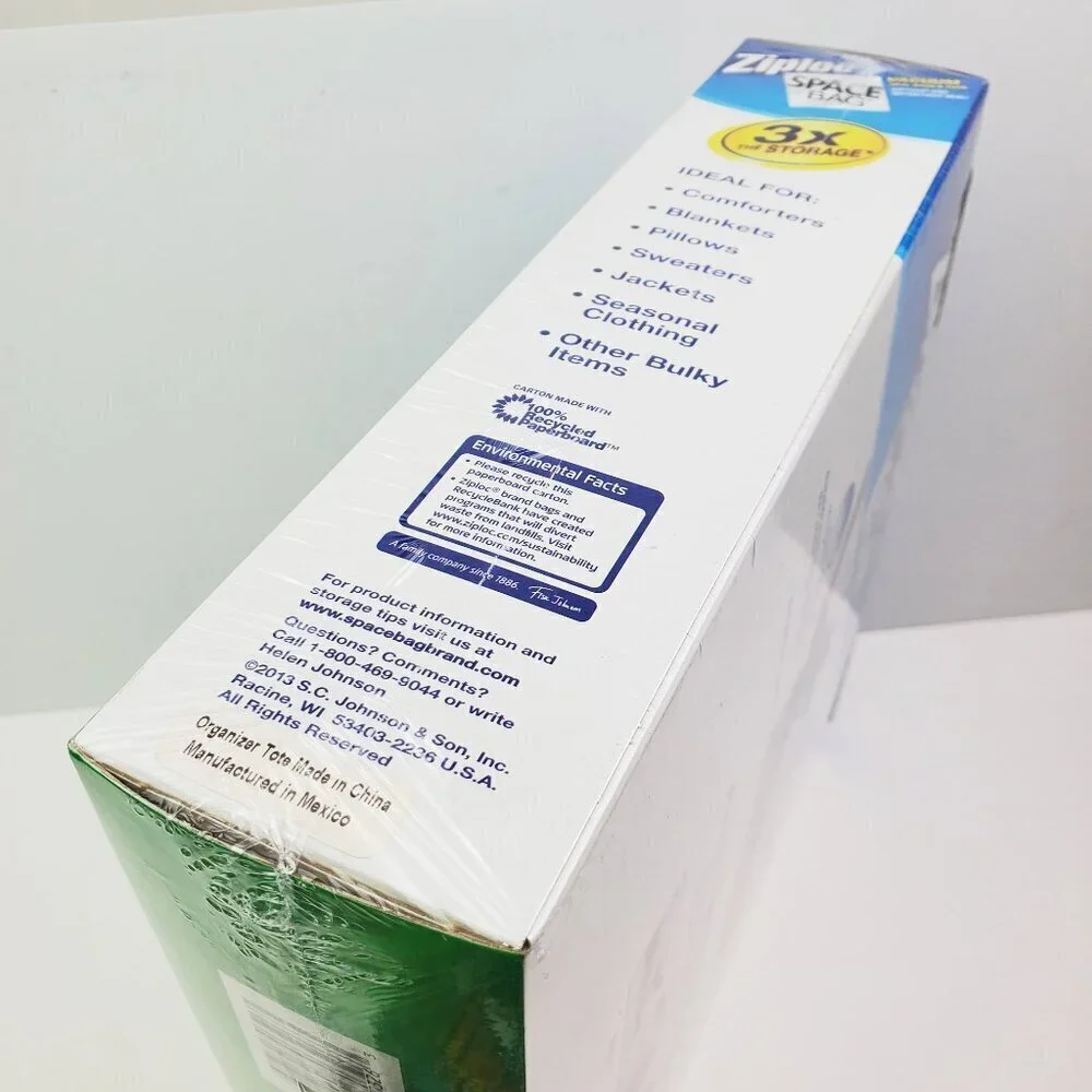 Ziploc Space Bags XL Vacuum 3 Pack (2 Bags, 1 Tote) Airtight Watertight Sealed